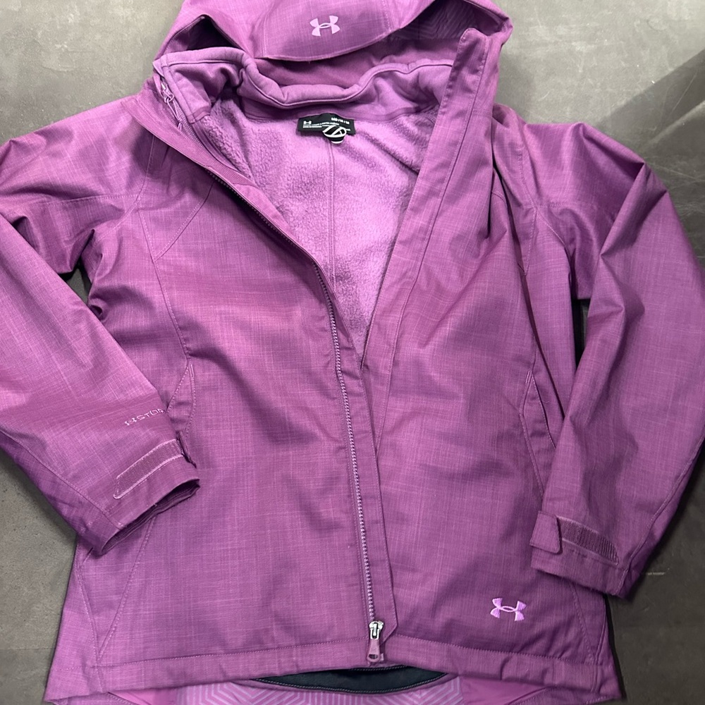 Women’s Under Armour Storm Purple Lined Hooded Jacket Size Medium M
